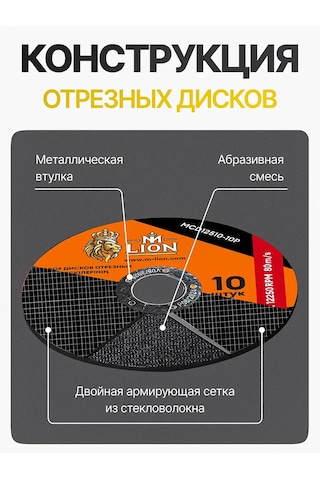 M-lıon Metal İçin Taşlama Makinesi İçin Kesme Diski 125x1.2 10 Adet M-lıon 411919756