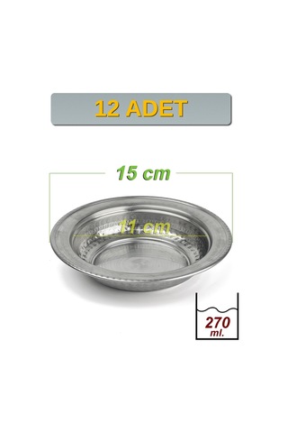 Binbir Trend 15 Cm Yanaklı Krom Çelik Cacık Ve Çorba Kasesi 270 Ml Lokanta, Restoran Ve Ev Tipi Kase -kase1511 12 Adet