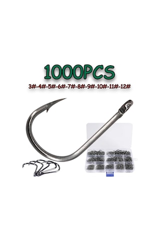 1000 Parça Kutulu Balık Oltası Seti Yüksek Karbon Çelik Balıkçılık Araçlar