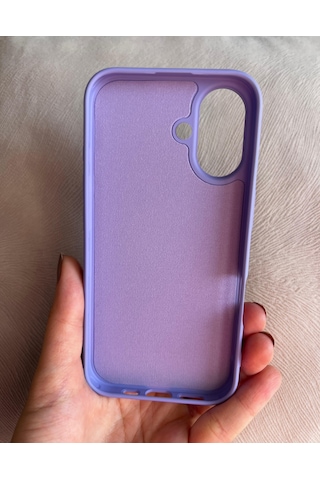 Apple Uyumlu iPhone 16 Logolu İçi Kadife Silikon Lansman Kılıf
