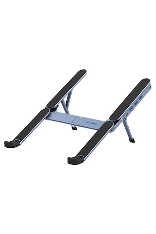 Octadock Pro Ayarlanabilir Katlanabilir Laptop Standı Alüminyum Notebook Standı, 6 Kademeli, Usb Hub Destekli