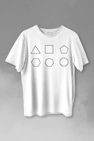 Geometri Çokgenler Üçgen Beşgen Altıgen Sekizgen Baskılı Tişört Unisex T-shirt 001