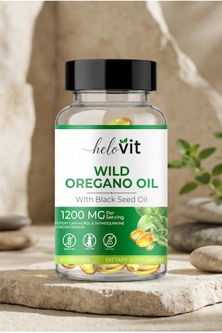 Helovit Wild Oregano Oil 1200 Mg Çörek Otu Yağı İçeren Doğal Vücut Direnci Desteği 30 Softjel