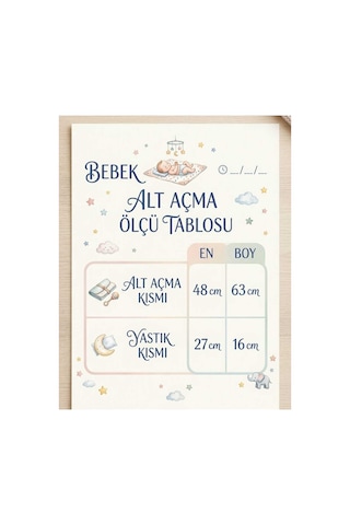 Kız Bebek Beyaz Desenli Figürlü Yastıklı Pratik Alt Değiştirme Matı Minderi Alt Değiştirme Pedi Bakım Örtüsü