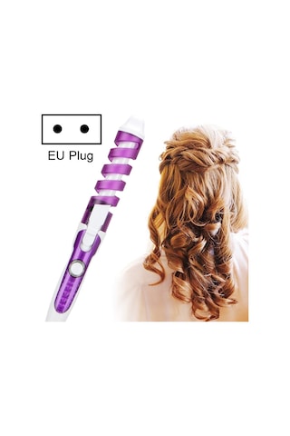 Sones Profesyonel Salon Saç Kıvırıcı Sihirli Spiral Kıvırma Makinesi Seramik Elektrikli Saç Kıvırma Çubuğu Mor