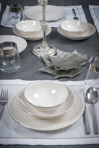 Heda Porselen Hayal Platin Yaldız 12 Parça 4 Kişilik Porselen Yemek Seti