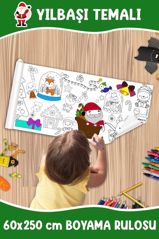 Melolisa Yılbaşı Temalı Dev Boyama Rulosu Happy New Year Roll Bebek Ve Çocuk Için 60x250 Cm Aktivite Kağıdı