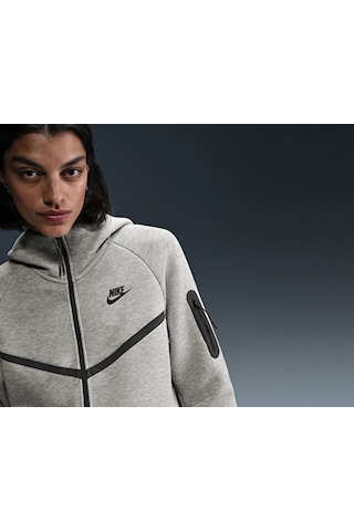 Nike Sportswear Tech Fleece Windrunner Kadın Günlük Polar Ceket Hv6747-063 Gri Renkli