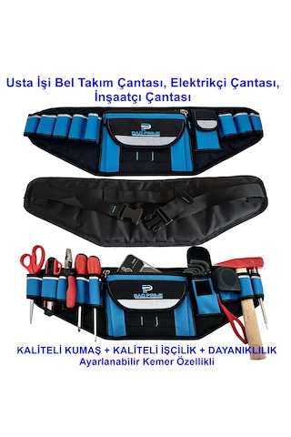 Hırdavat Çantası Bel Takım Çantası Usta Çantası Büyük Kemer Ayarlanabilir 60cmx20cm