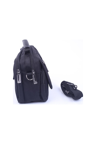 Seventeen 1022 Orta Siyah Erkek Cırtlı Kapaklı El ve Omuz Çantası