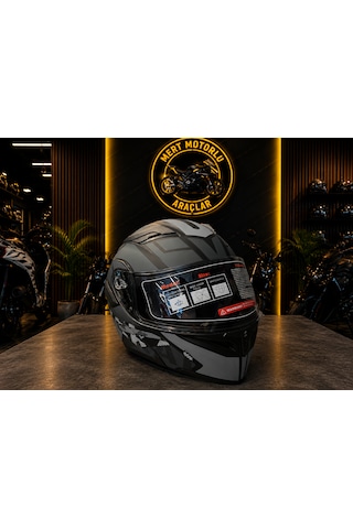 Jk 902 H1 Grey Çene Açılır Motosiklet Kaskı Açık Gri