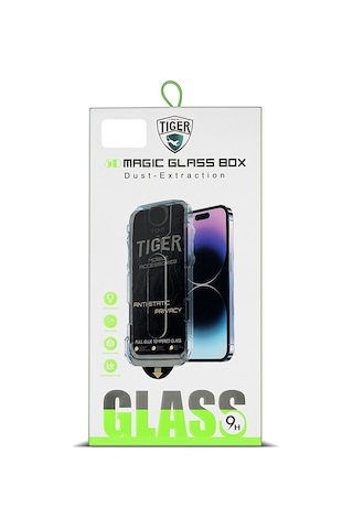 Apple iPhone 15 Uyumlu Hayalet Gizli Full Hd Otomatik Cam Ekran Koruyucu Tam Kaplayan Hizalamalı