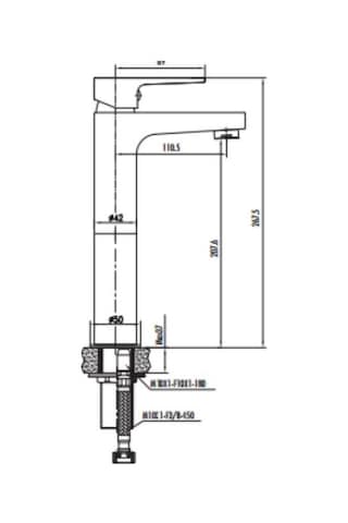 Creavit Sr6500G Sharp Uzun Lavabo Armatürü Altın