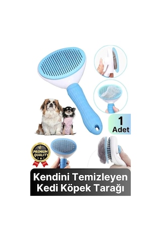 Özel Üretim Mavi Kendini Temizleyen Otomatik Tuşlu Evcil Hayvan Pet Tüy Toplayıcı Kedi Köpek Tarağı