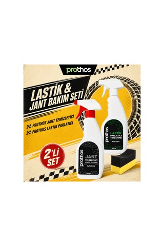 Lastik Ve Jant Bakım Seti 3 Parça 500 Ml Jant Temizleyici, Lastik Parlatıcı Ve Sünger
