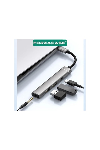 Type C + 3.5mm Jack + Usb Girişli Port Çoğaltıcı Hub Otg - Fc484