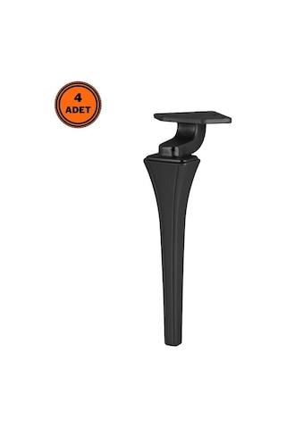 4 Adet Venüs Lüx Metal Ayak 16 Cm Mat Siyah Mobilya Koltuk Ayağı