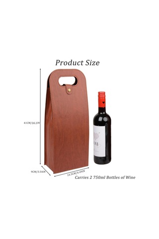 Kangvka İki Şişe Taşıma, Pu Deri, Taşınabilir, Kırılmaya Dayanıklı, Piknik Ve Özel Günler İçin Sarımsak Çantası Çok Renkli