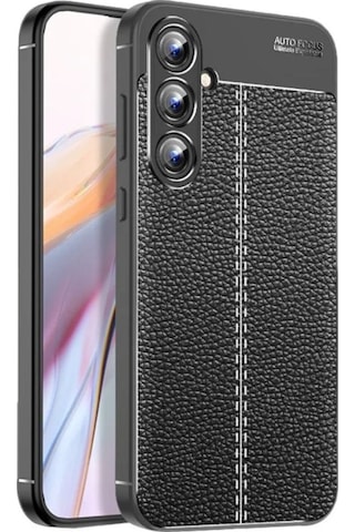 Samsung Galaxy A37 Uyumlu Silikon Kılıf Deri Desenli Darbe Emici Autofocus Tam Koruma Kapak
