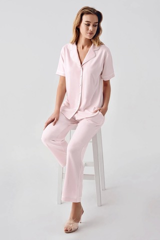 Freshness 324 Kadın 4'lü Sabahlıklı Şorlu Pijama Takımı Pembe