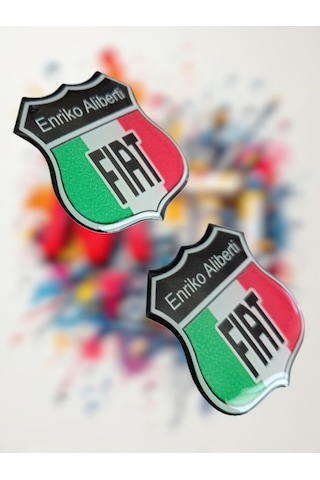 Fiat Damla Sticker Etiket Kabartmalı 3dsilikon Direk Arma Fiat Arma Etiketçilere Özel 2adet 3,5x3cm Çok Renkli