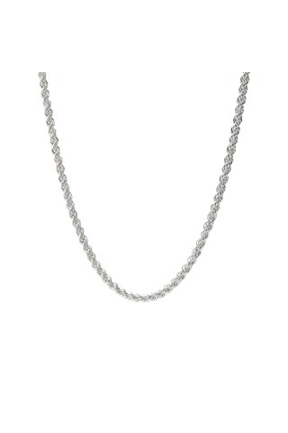 925 Ayar Gümüş Klasik Halat Zincir 3,7 Mm Minimalist Rope Chain Kolye, Unisex Gümüş Zincir Kolye Gümüş