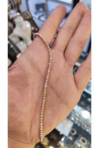 Modagümüşevi 925 Ayar Gümüş Sıra Toplu Dorika Bileklik 3 Mm
