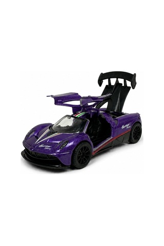 Mor Metal Süper Spor Oyuncak Araba Martı Kapılı Açılır 1:64 Çek Bırak Model Araç