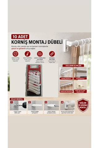 Medalyan Korniş Montaj Dübeli Ve Çivisi