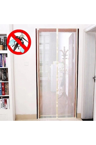 Pratik Manyetik Mıknatıslı Beyaz Kapı Pencere Sineklik Tülü 115 X 210 Cm