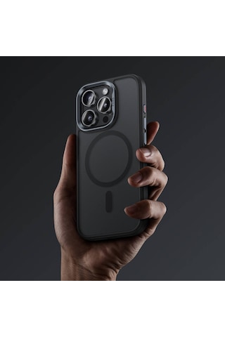 Apple iPhone 16 Pro Max Uyumlu Kılıf Magsafe Şarj Özellikli Benks Mist Protective Kapak Gri