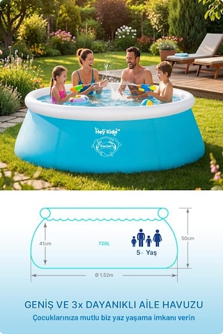 Heykida Swim Safe Hızlı Kurulum Havuzu 152x51cm Mavi