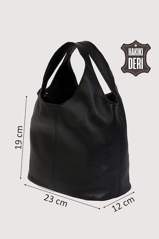 Hakiki Deri Kadın El Çantası Siyah Smr9200-2 Siyah