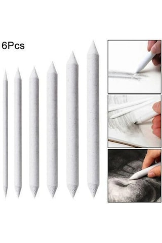 Toz Pastel Dağıtıcı 6'lı Set Kaynaştırma Kalemi 1-2-3-4-5-6 Numraları Çok Renkli