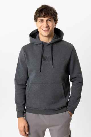 Backandbond Antrasit Regular Fit Pamuklu Kapüşonlu Sweatshirt