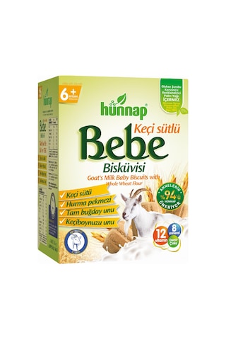 Hünnap Keçi Sütlü 6+ Ay Bebe Bisküvisi 400 G