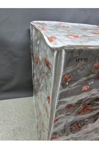 Şeffaf Pvc Çamaşır Ve Kurutma Makinesi Örtüsü Halka Desenli, Su Geçirmez Turuncu