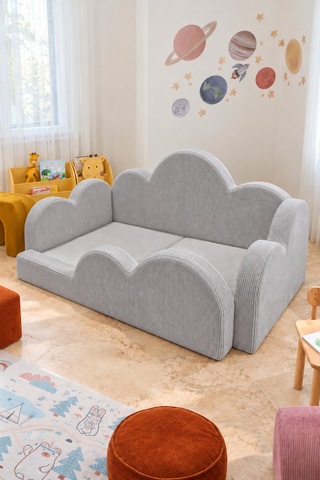 Funbed Junior Bulut Tasarımlı Çocuk Yatağı, Karyola Ve Oyun Matı Seti Gri - 938609351