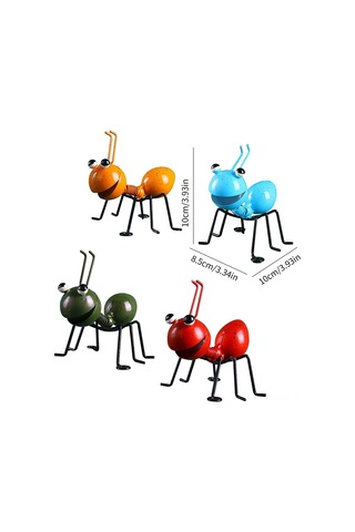 Neevoyu 4'lü Metal Karınca Dekoratif Duvar Asması - Bahçe, Ev Ve Garaj İçin Zenginleyici, Kolay Asma, Renkli Tasarım