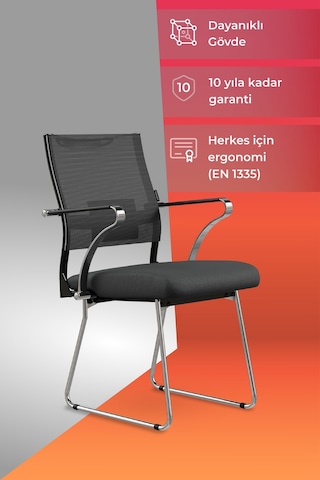Ergolife Sit Air 24/7 M4-281k - Fileli, Krom, Toplantı Odası, Bekleme Sandalyesi - 697.5d.1.6a4 Siyah Ergolife Sit Air 24/7 M4-281k - Fileli, Krom, Toplantı Odası, Bekleme Sandalyesi - 697.5d.1.6a4 Siyah