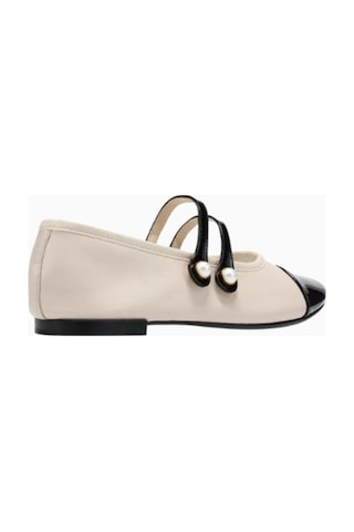 Repetto Erin Mary Jane Flats, Deri, Inci Detaylı Çift Kayış, Parlak Burun, Fransız Şıklığı Babet Beyaz