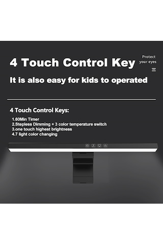 Cbtx Tb-301sg Monitör Işığı Rgb Arka Işık Ev Masa Lambası 3 Renk Sıcaklığı Bilgisayar Ekranı Led Işık Çubuğu Uzunluk: 398mm