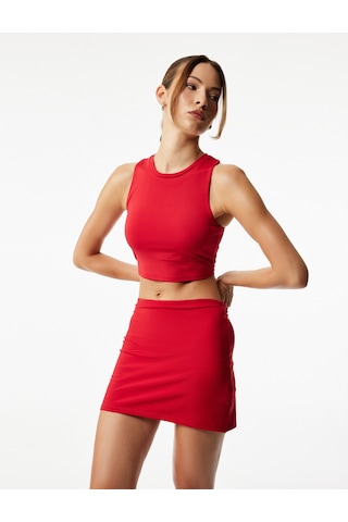 Koton Halter Yaka Slim Fit Kolsuz Sporcu Sütyeni Kırmızı 6wak30115nk Kırmızı