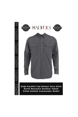 Hadpols Doğa Kıyafeti Cep Detaylı Uzun Kollu North Mountain Outdoor Taktik Erkek Gömlek Commander Model Çok Renkli