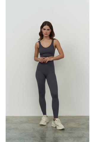 Mai Collection Mai Studios Co. Jade Antrasit Dikişsiz Fitilli Tayt Antrasit