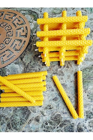 Petekoğlu 24 Adet 14cm El Yapımı Dilek Mumu Doğal Petek Balmumu Mum Beeswax Candle Bal Mumu Mum Sku: Smg8690010225986 10