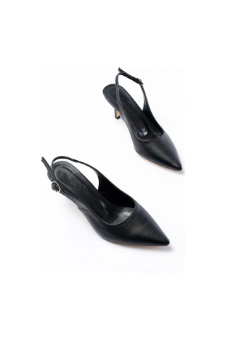 St-1152 Siyah Günlük 7 Cm Topuklu Kadın Ayakkabı Siyah