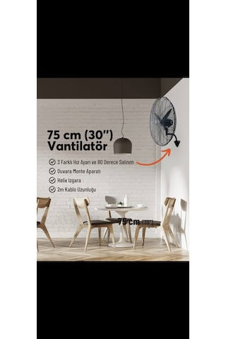 Xonect Profesyonel Sanayi Tipi Vantilatör 75 Cm 30 İnç Yüksek Performanslı Soğutma Xdf30