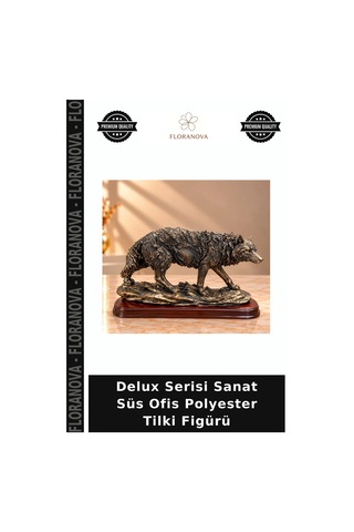 Delux Serisi Sanat Süs Ofis Polyester Tilki Figürü