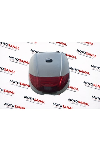 Modasanal 35 Lt Motosiklet Topcase Bel Destekli Sök Tak Kilitli Arka Çanta Gri Gri - Siyah
